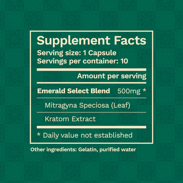 Emerald Select Enhanced Kratom Capsules